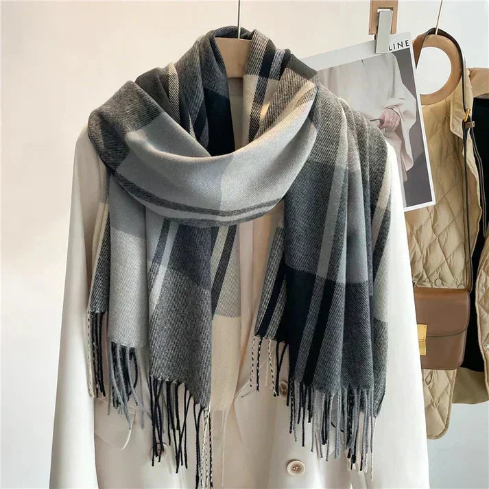 Classic Plaid Cashmere Wool Scarf