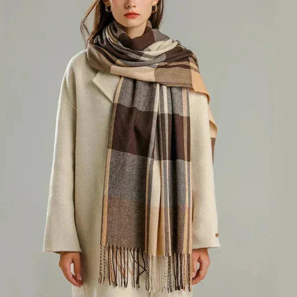 Classic Plaid Cashmere Wool Scarf
