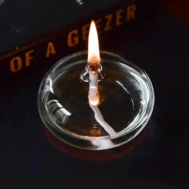 Clear Glass Oil Lamp Candle Holder