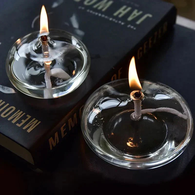 Clear Glass Oil Lamp Candle Holder
