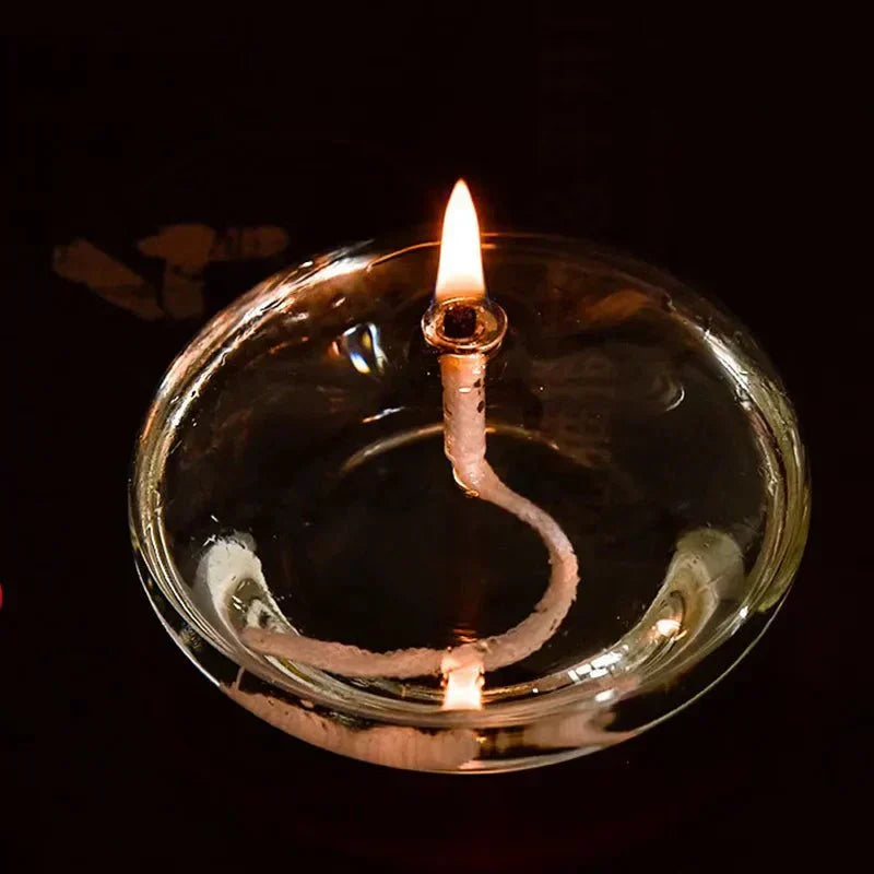Clear Glass Oil Lamp Candle Holder