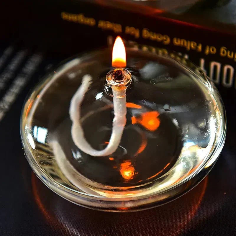 Clear Glass Oil Lamp Candle Holder
