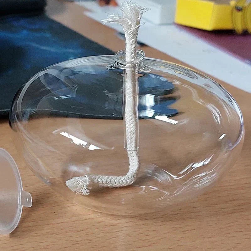 Clear Glass Oil Lamp Candle Holder