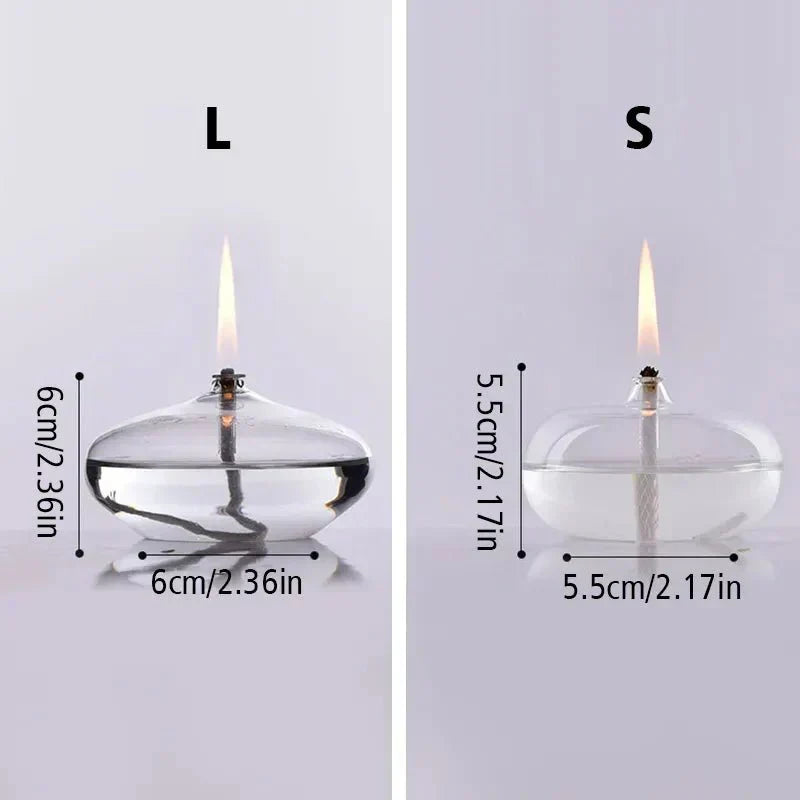 Clear Glass Oil Lamp Candle Holder