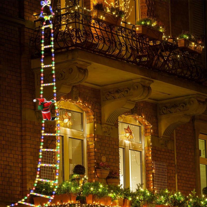 Climbing Santa Claus – Animated Christmas Light Ladder with Remote Control