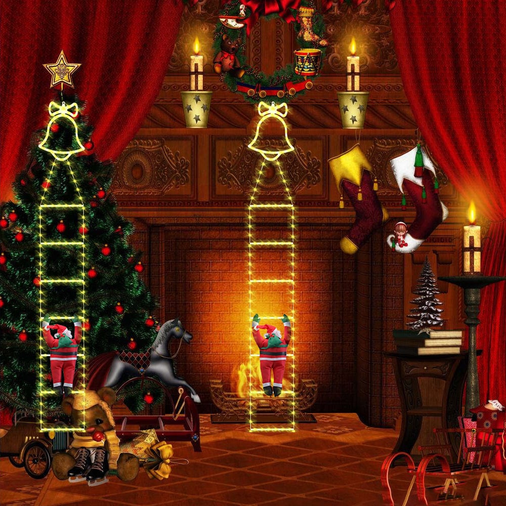 Climbing Santa Claus – Animated Christmas Light Ladder with Remote Control