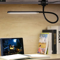 Clip-On LED Lamp with 3 Light Modes and 10 Brightness Levels, USB Powered, Flexible Gooseneck, Dimmable and Eye-Caring