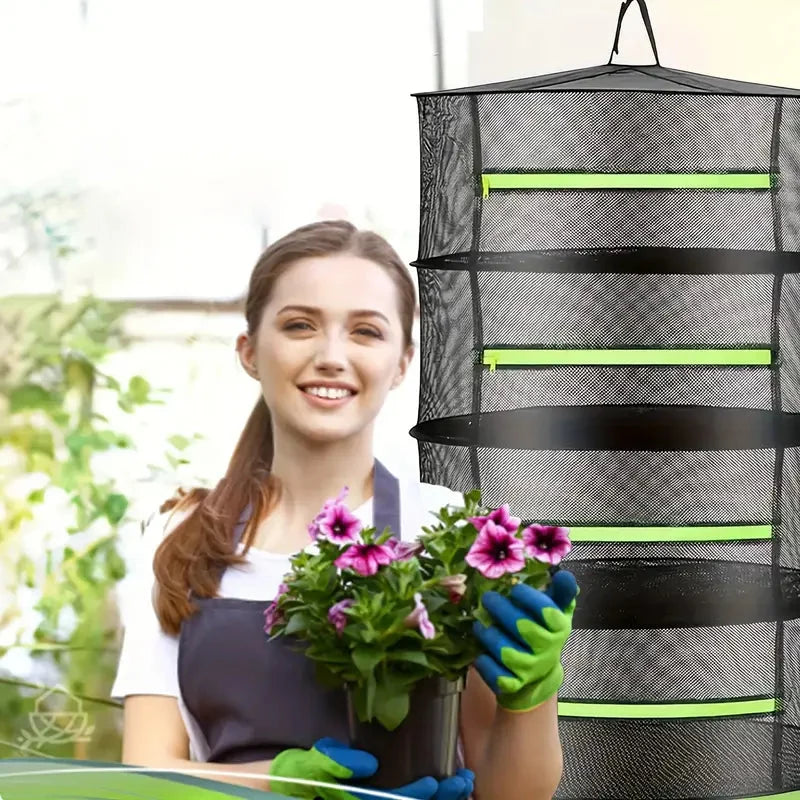 Collapsible Mesh Drying Rack – Multi-Layer Hanging Tray for Fruits, Vegetables, and Herbs
