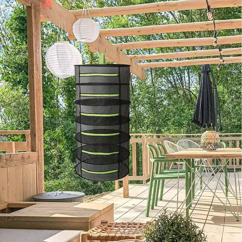 Collapsible Mesh Drying Rack – Multi-Layer Hanging Tray for Fruits, Vegetables, and Herbs