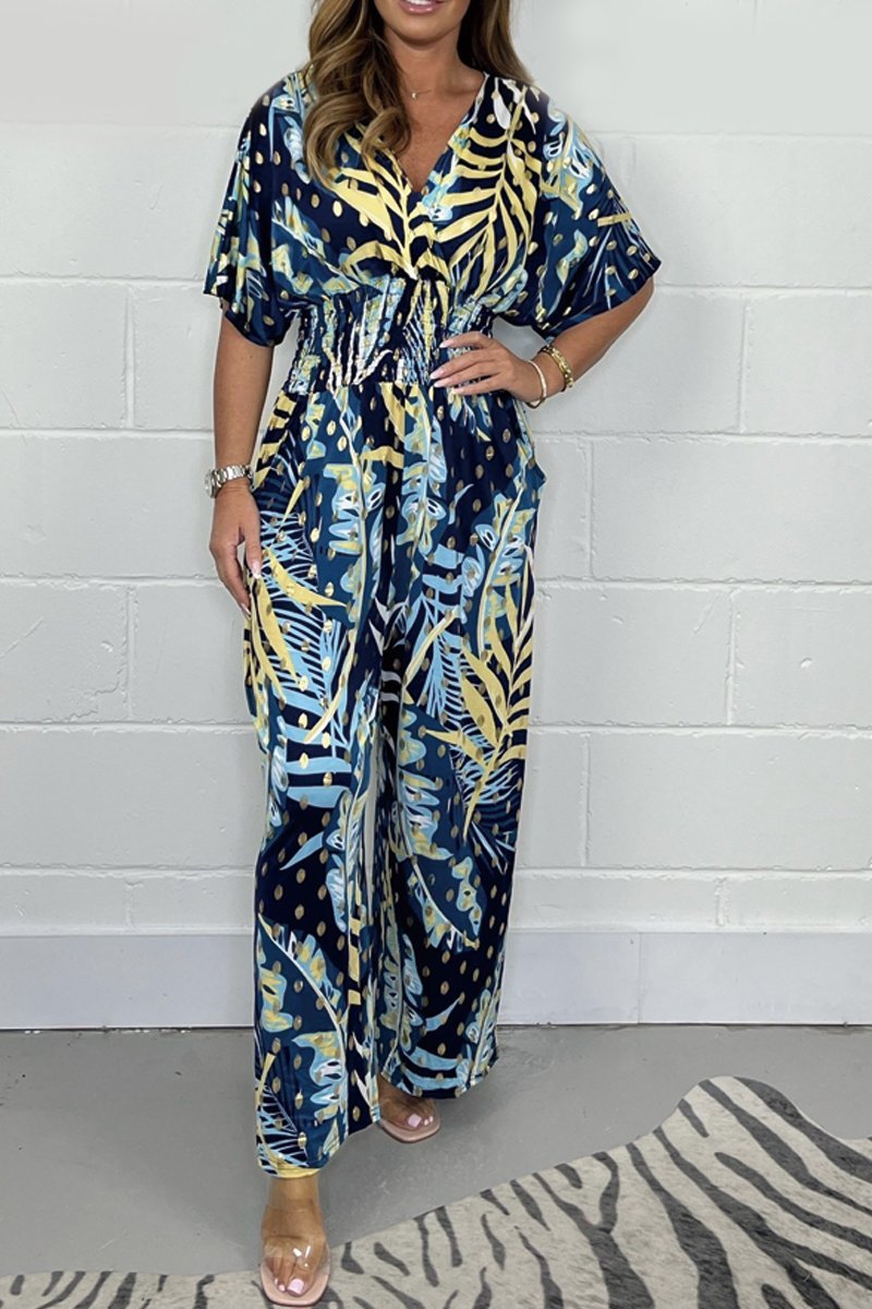 Comfortable Casual Floral Print Jumpsuit