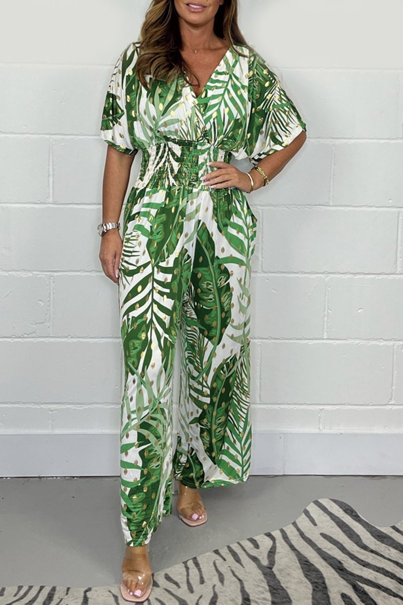 Comfortable Casual Floral Print Jumpsuit