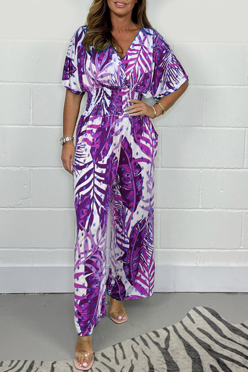 Comfortable Casual Floral Print Jumpsuit
