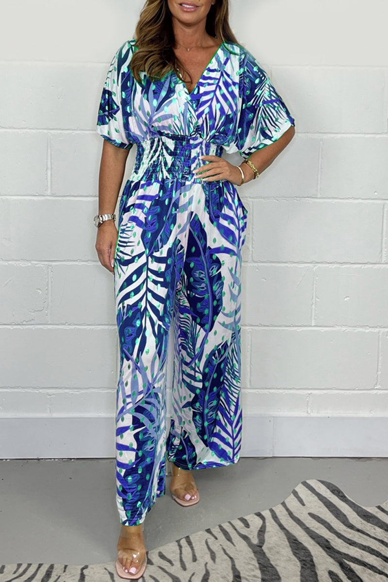 Comfortable Casual Floral Print Jumpsuit