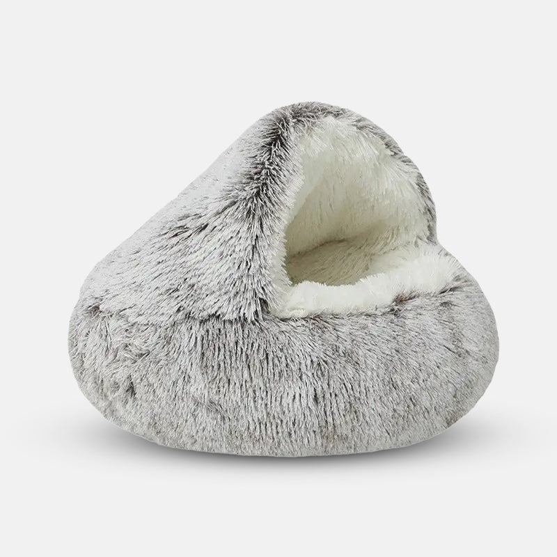 Comfortable Cave-Style Dog Bed with Non-Slip Base – Machine-Washable Plush Dog Cushion