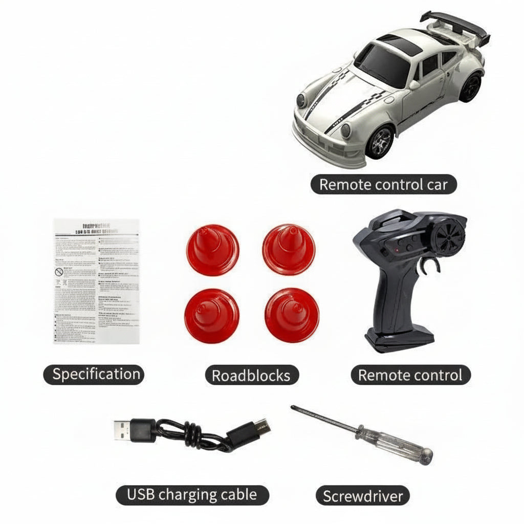 Compact 1:64 Remote Control Drift Car for Smooth Gliding