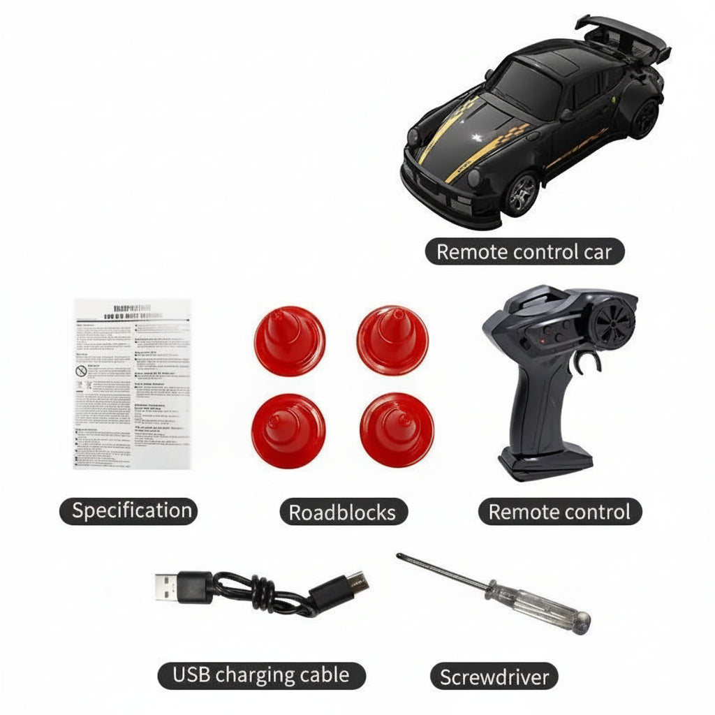Compact 1:64 Remote Control Drift Car for Smooth Gliding