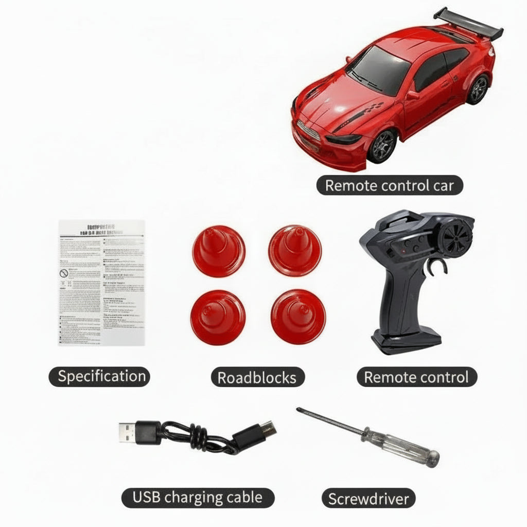 Compact 1:64 Remote Control Drift Car for Smooth Gliding