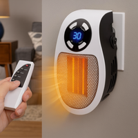 Compact 500W Electric Wall Heater with Remote Control for Rooms up to 20m²