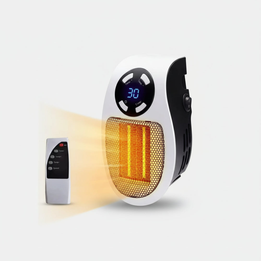 Compact 500W Electric Wall Heater with Remote Control for Rooms up to 20m²