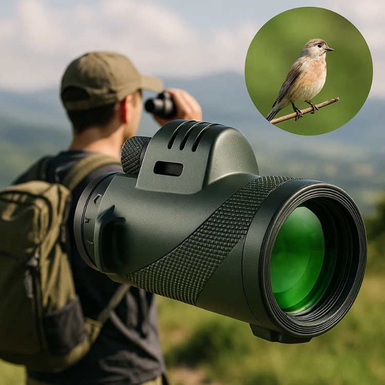Compact 600x Ultra-Zoom Monocular Telescope with HD Lens - Lightweight Design for Hiking, Bird Watching & Sports Events