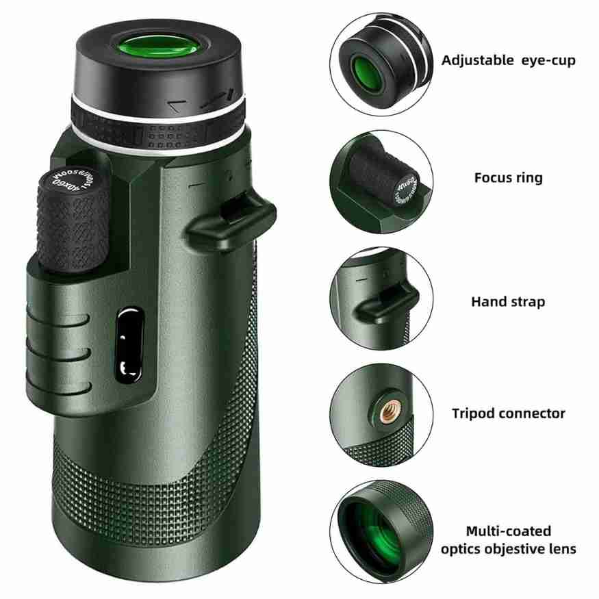 Compact 600x Ultra-Zoom Monocular Telescope with HD Lens - Lightweight Design for Hiking, Bird Watching & Sports Events