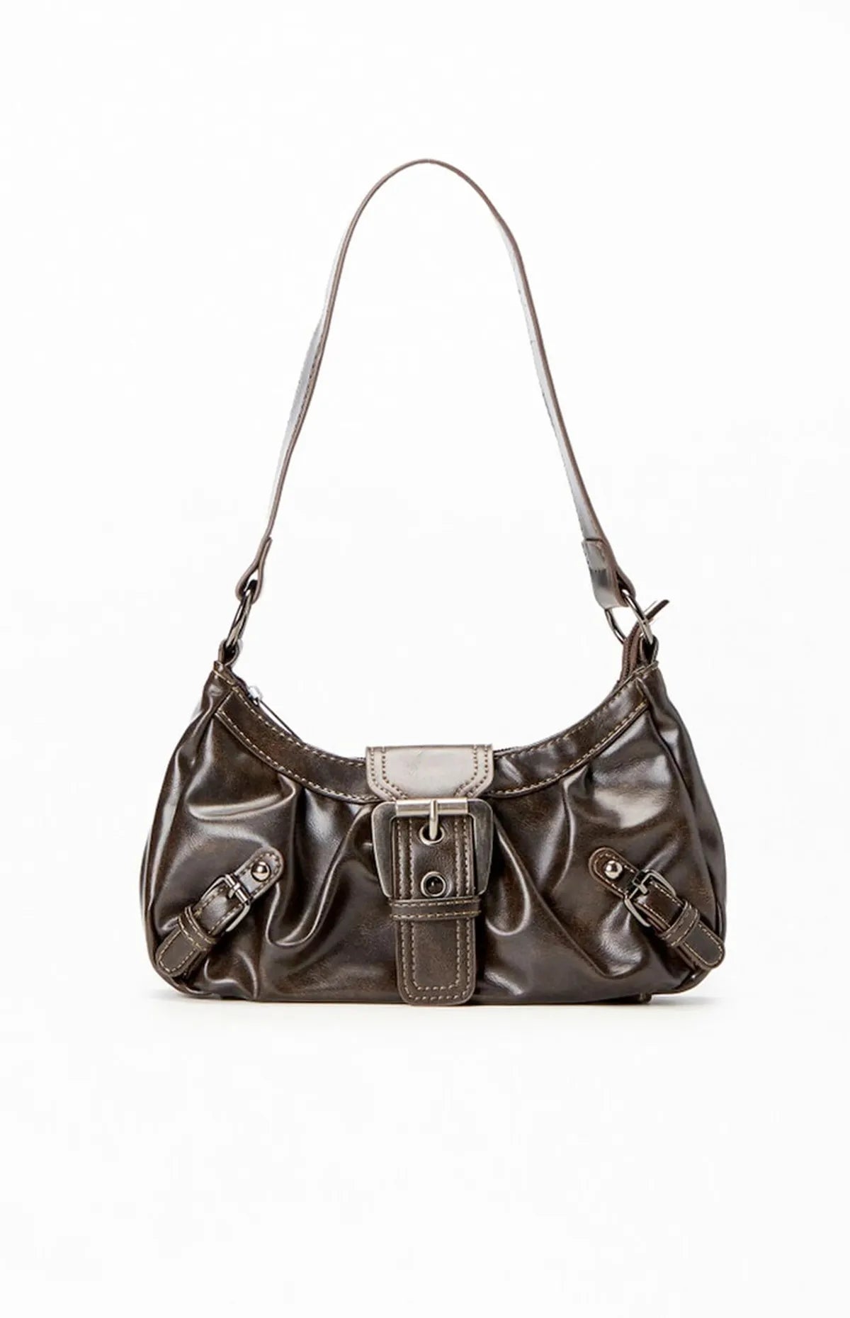 Compact and Shapely Women's Leather Shoulder Bag