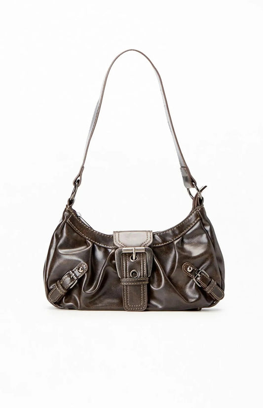 Compact and Shapely Women's Leather Shoulder Bag