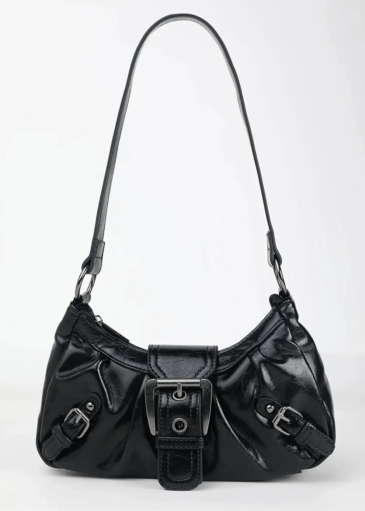 Compact and Shapely Women's Leather Shoulder Bag