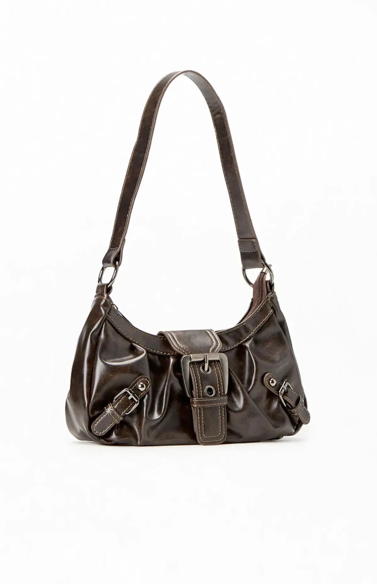 Compact and Shapely Women's Leather Shoulder Bag