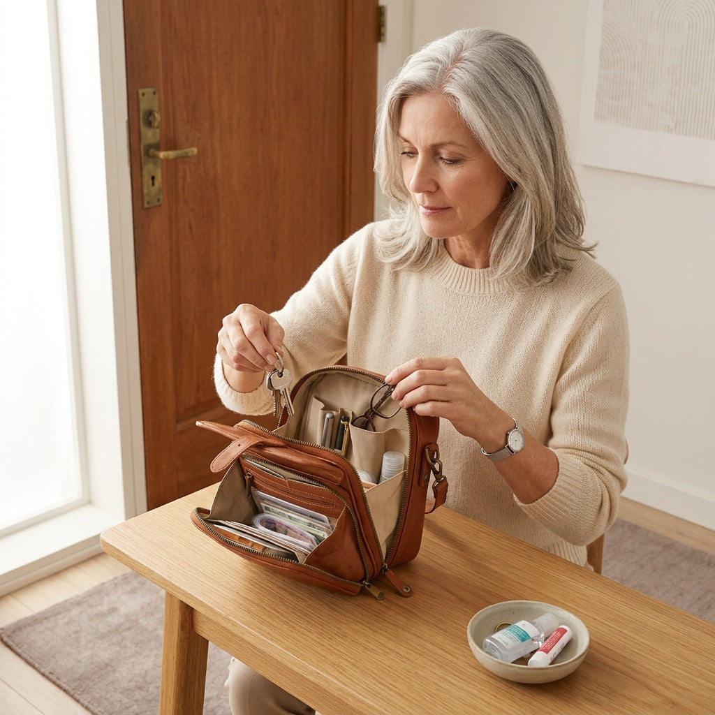 Compact Crossbody Bag with Built-In Wallet
