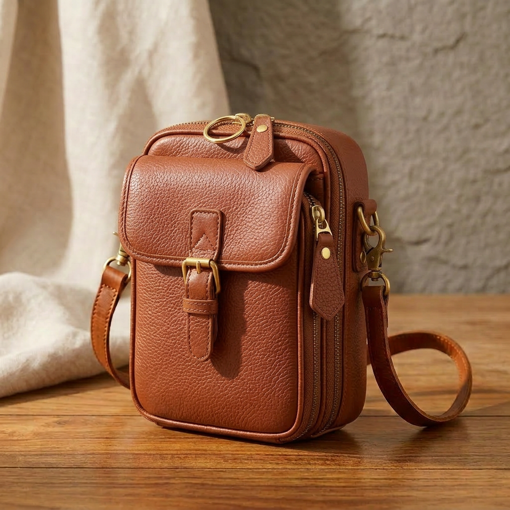 Compact Crossbody Bag with Built-In Wallet