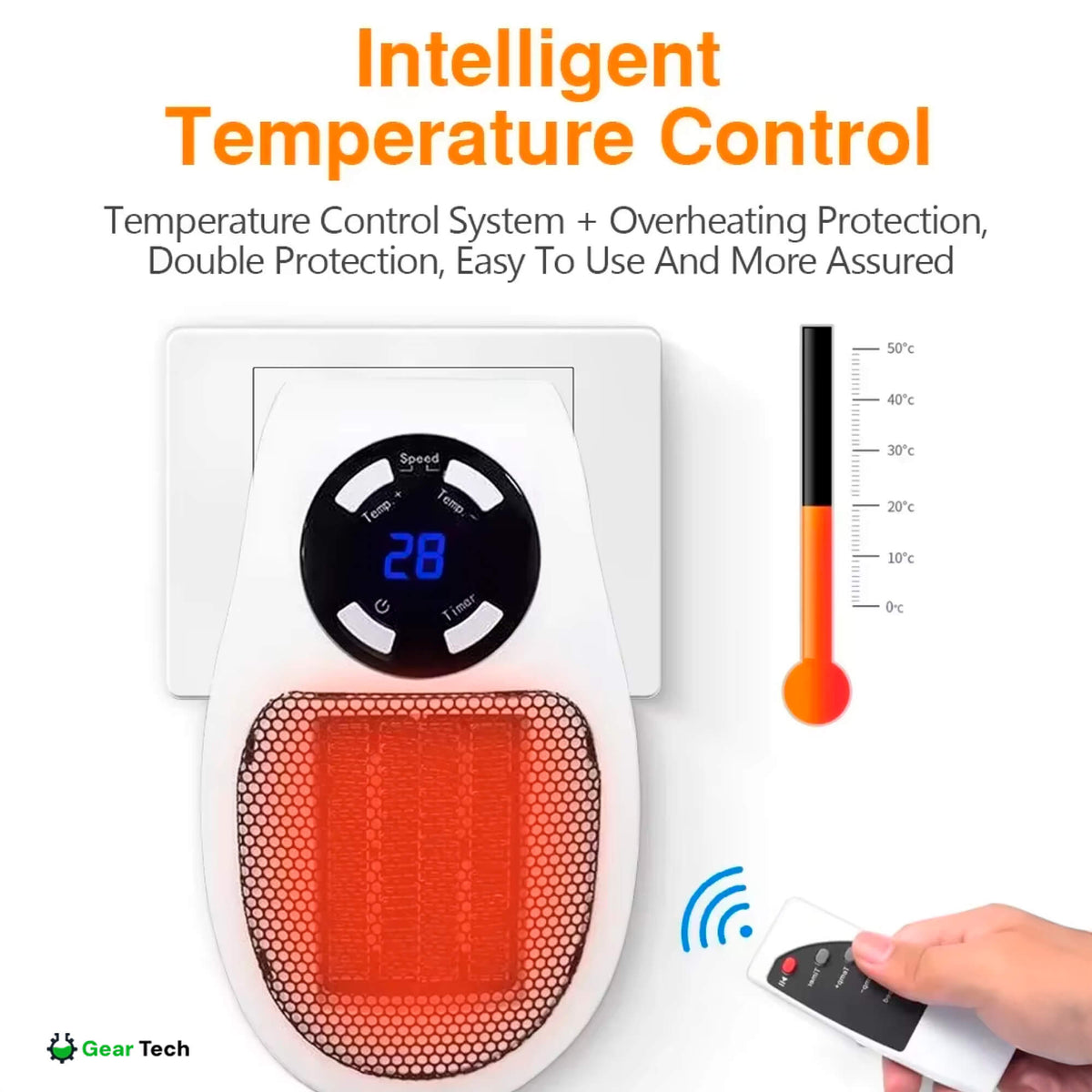 Compact Energy-Efficient Plug-In USB Ceramic Heater