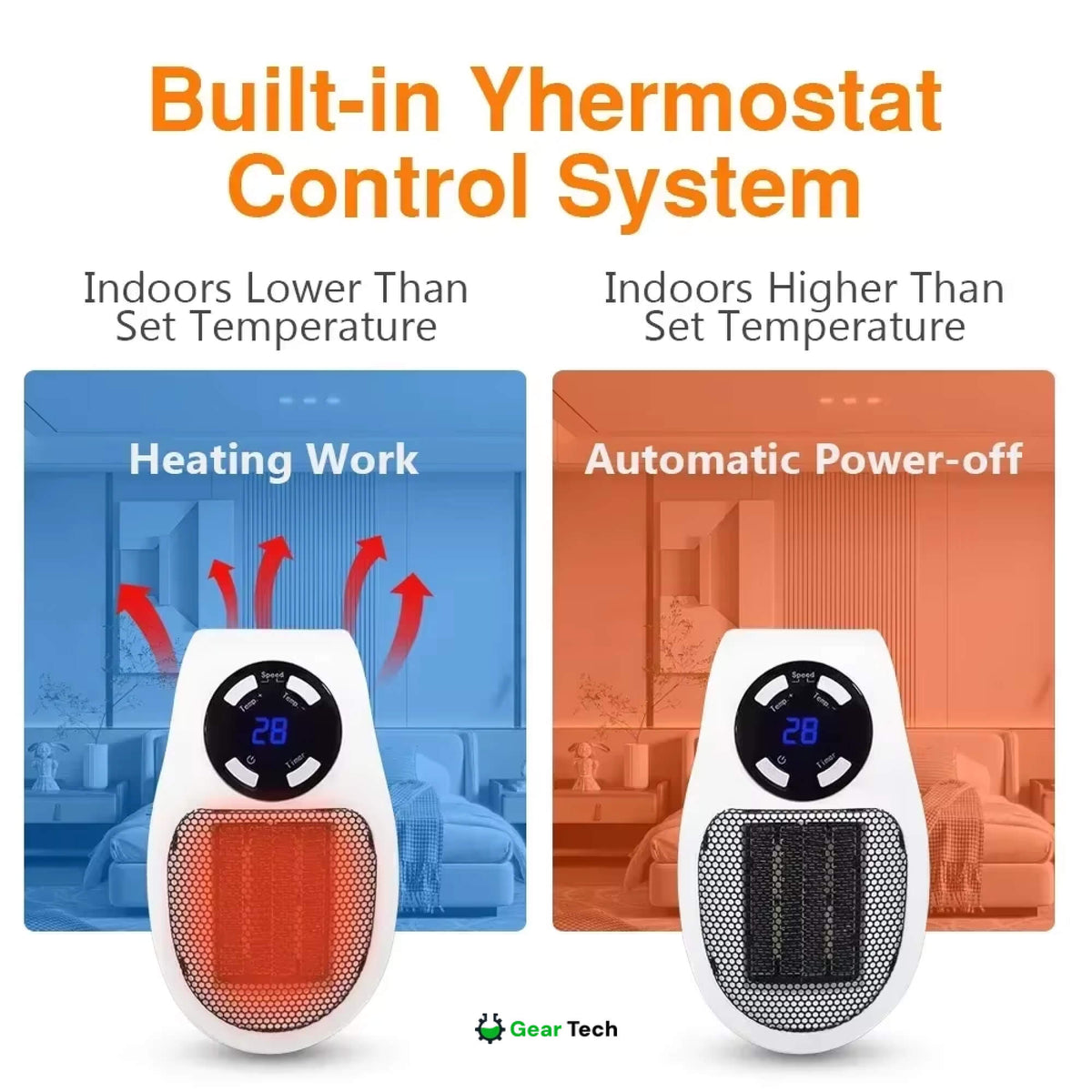 Compact Energy-Efficient Plug-In USB Ceramic Heater