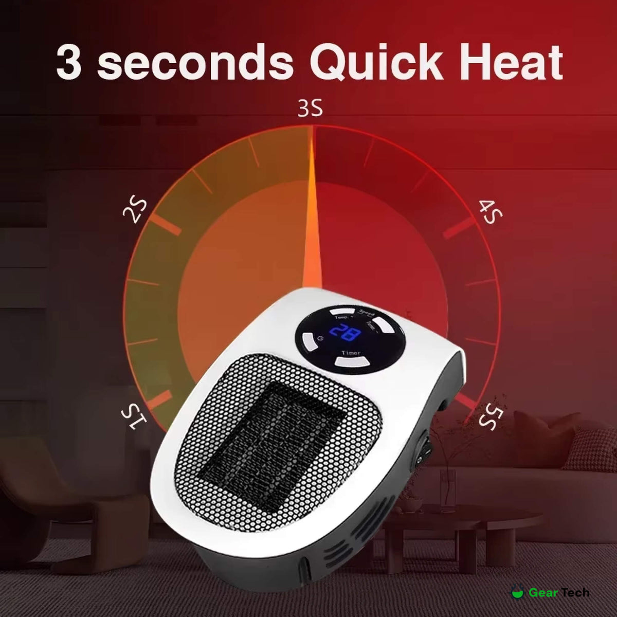Compact Energy-Efficient Plug-In USB Ceramic Heater