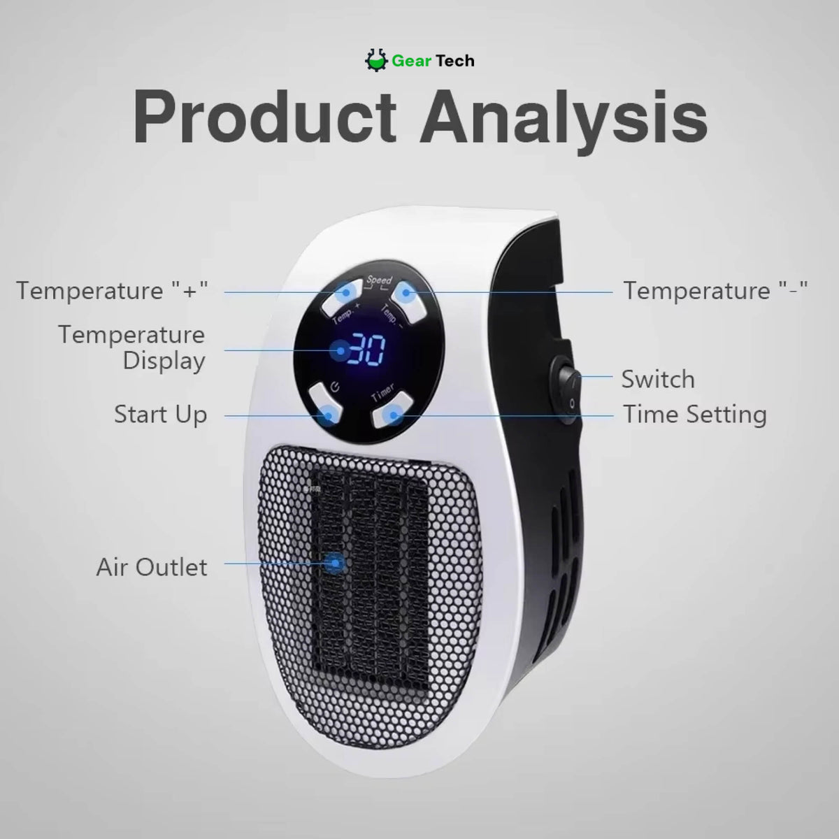 Compact Energy-Efficient Plug-In USB Ceramic Heater