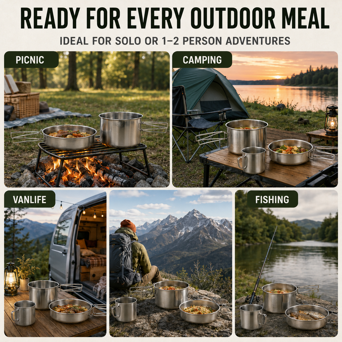 Compact Outdoor Cooking Mess Kit
