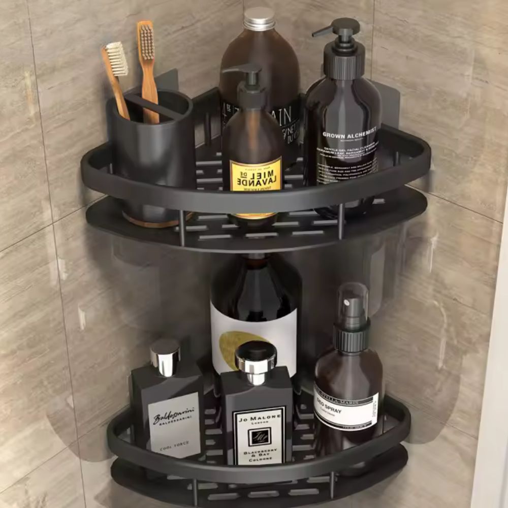 Corner Shower Caddy Wall-Mounted Organizer Shelf
