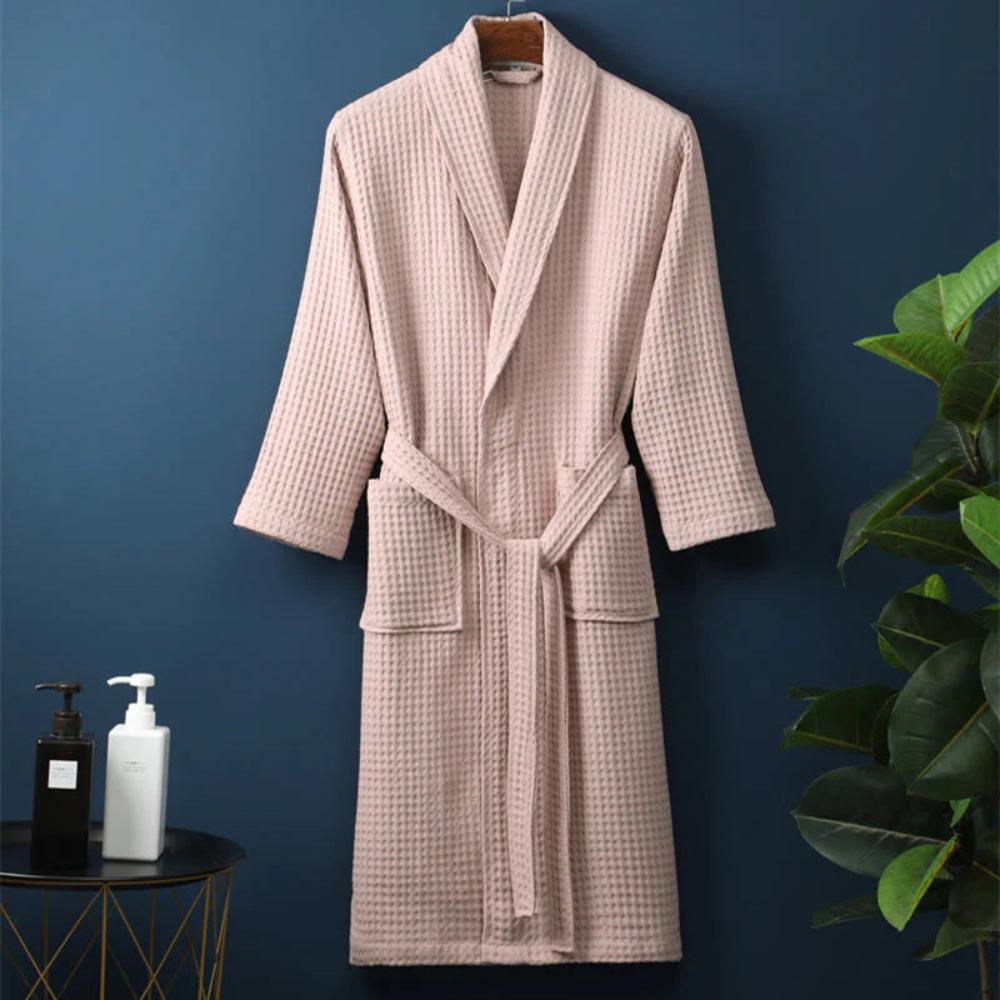 Cotton Waffle V-Neck Robe