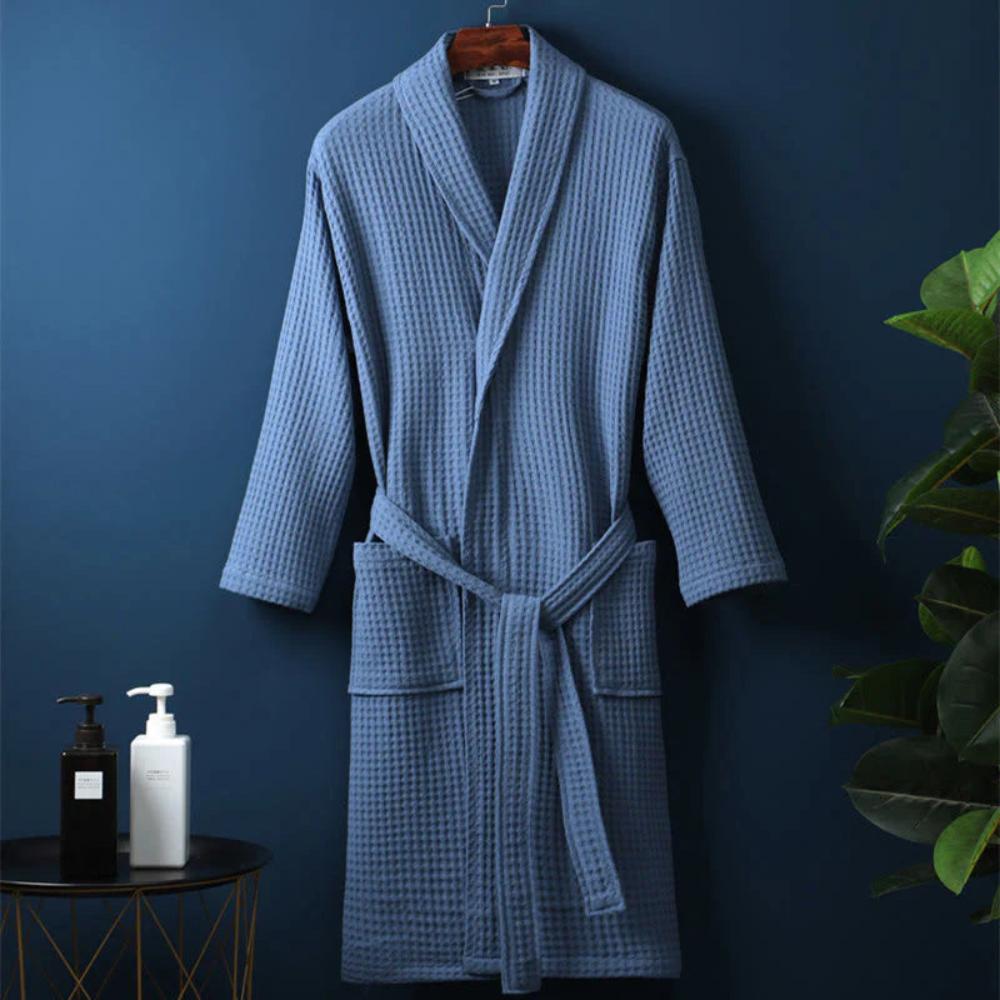 Cotton Waffle V-Neck Robe