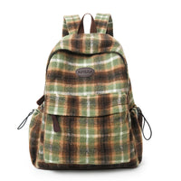 Cozy Plaid School Backpack