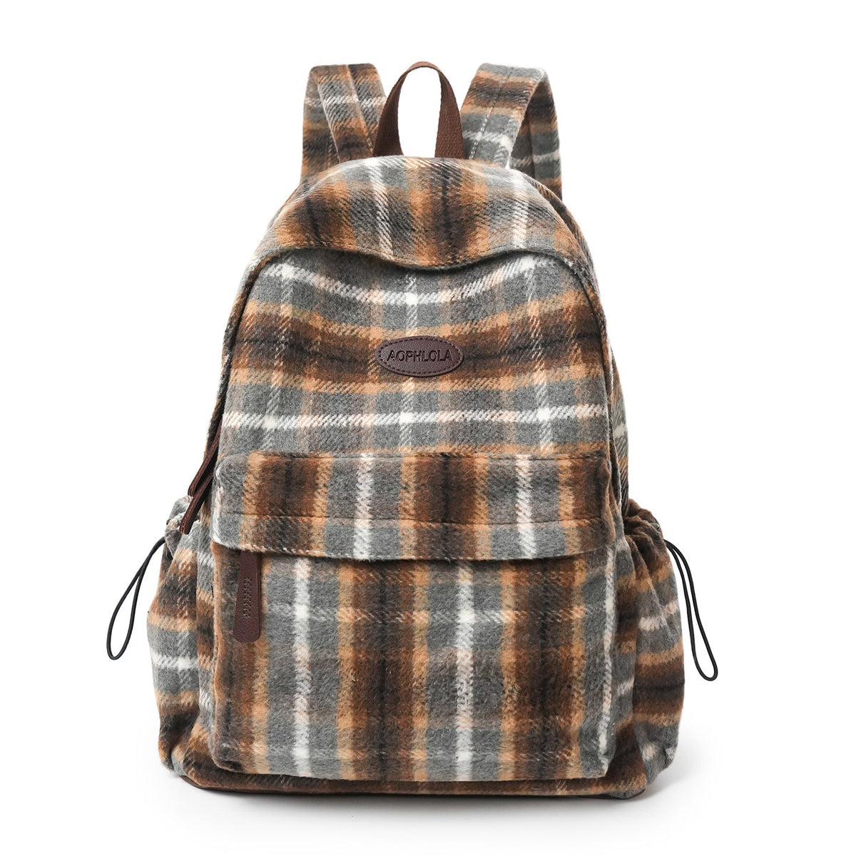 Cozy Plaid School Backpack