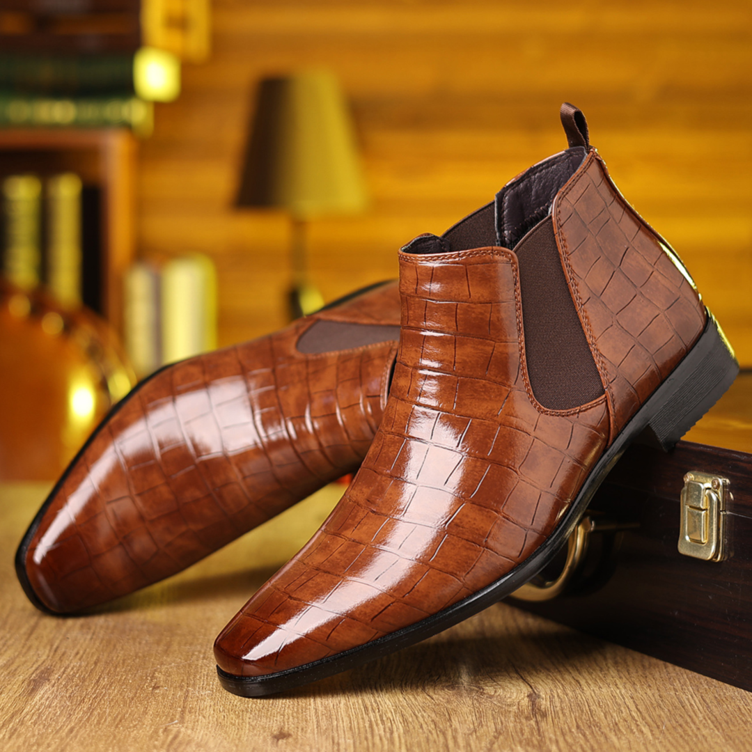 Croc-Effect Chelsea Boots
