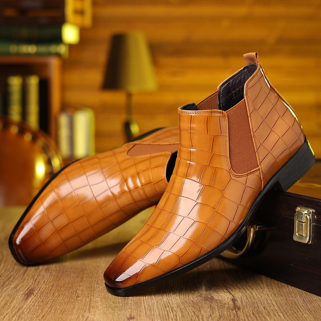 Croc-Effect Chelsea Boots