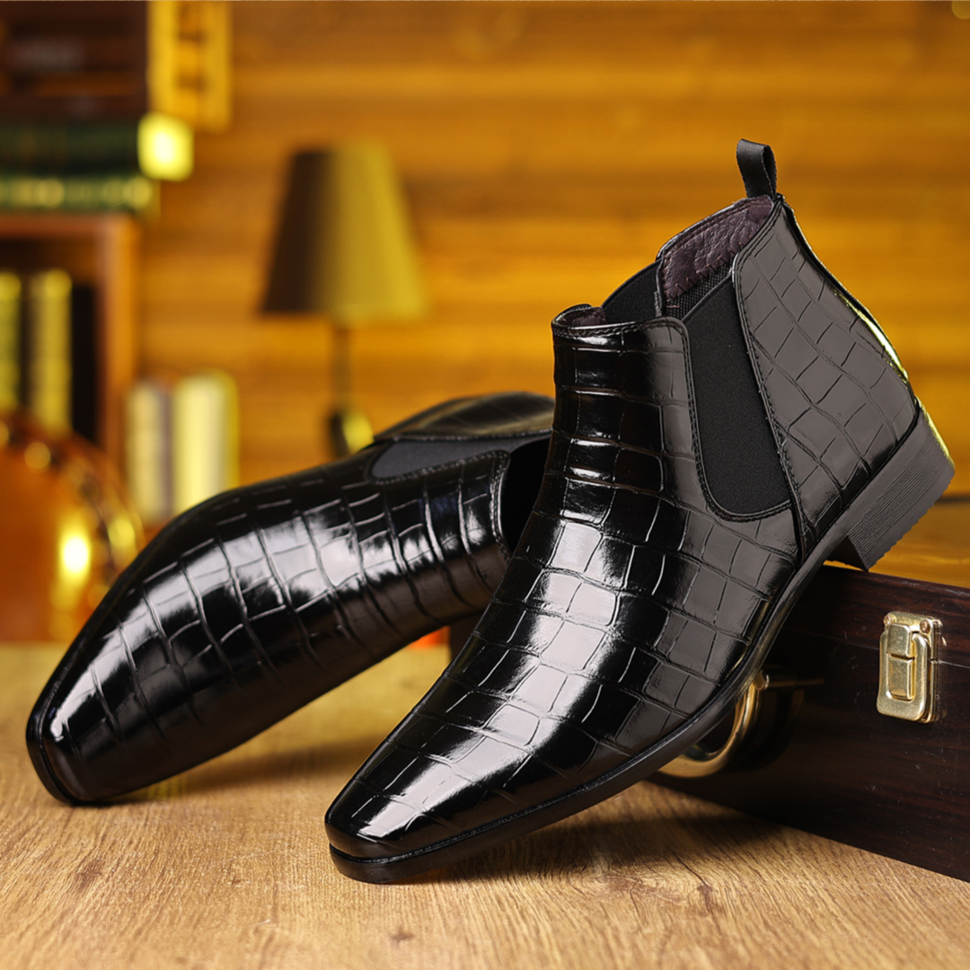 Croc-Effect Chelsea Boots