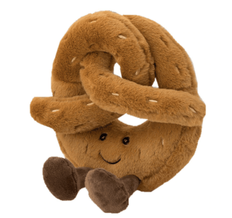 Croissant Plush Toy, Soft Cuddle Buddy for Kids and Adults, Brown and Cream, Handmade