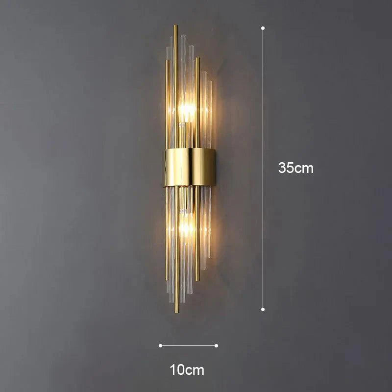 Crystal Design Wall Sconce with Gold Accents