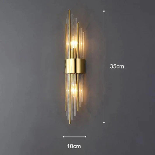 Crystal Design Wall Sconce with Gold Accents