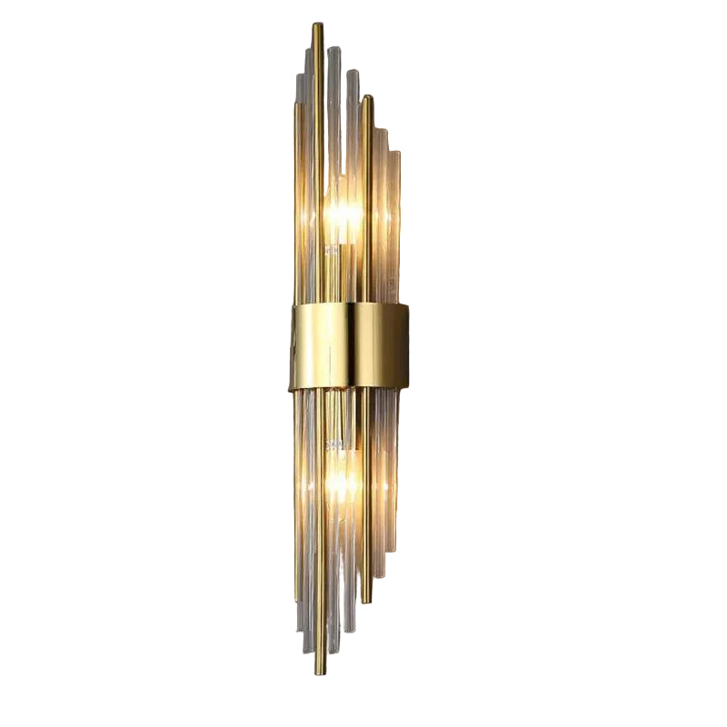 Crystal Design Wall Sconce with Gold Accents