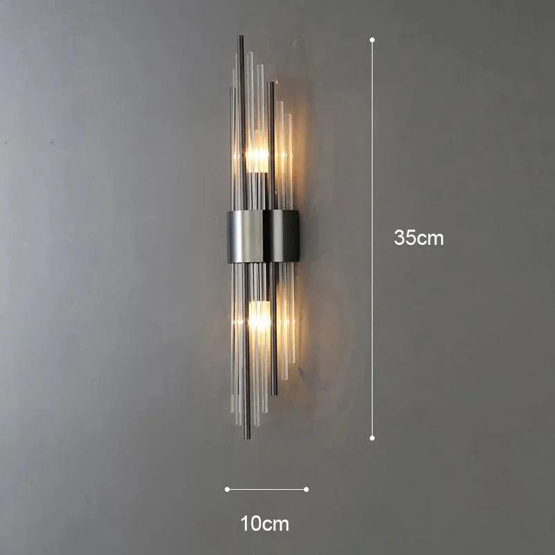 Crystal Design Wall Sconce with Gold Accents