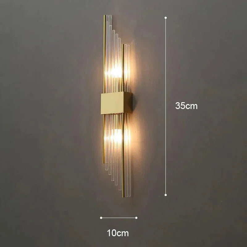 Crystal Design Wall Sconce with Gold Accents